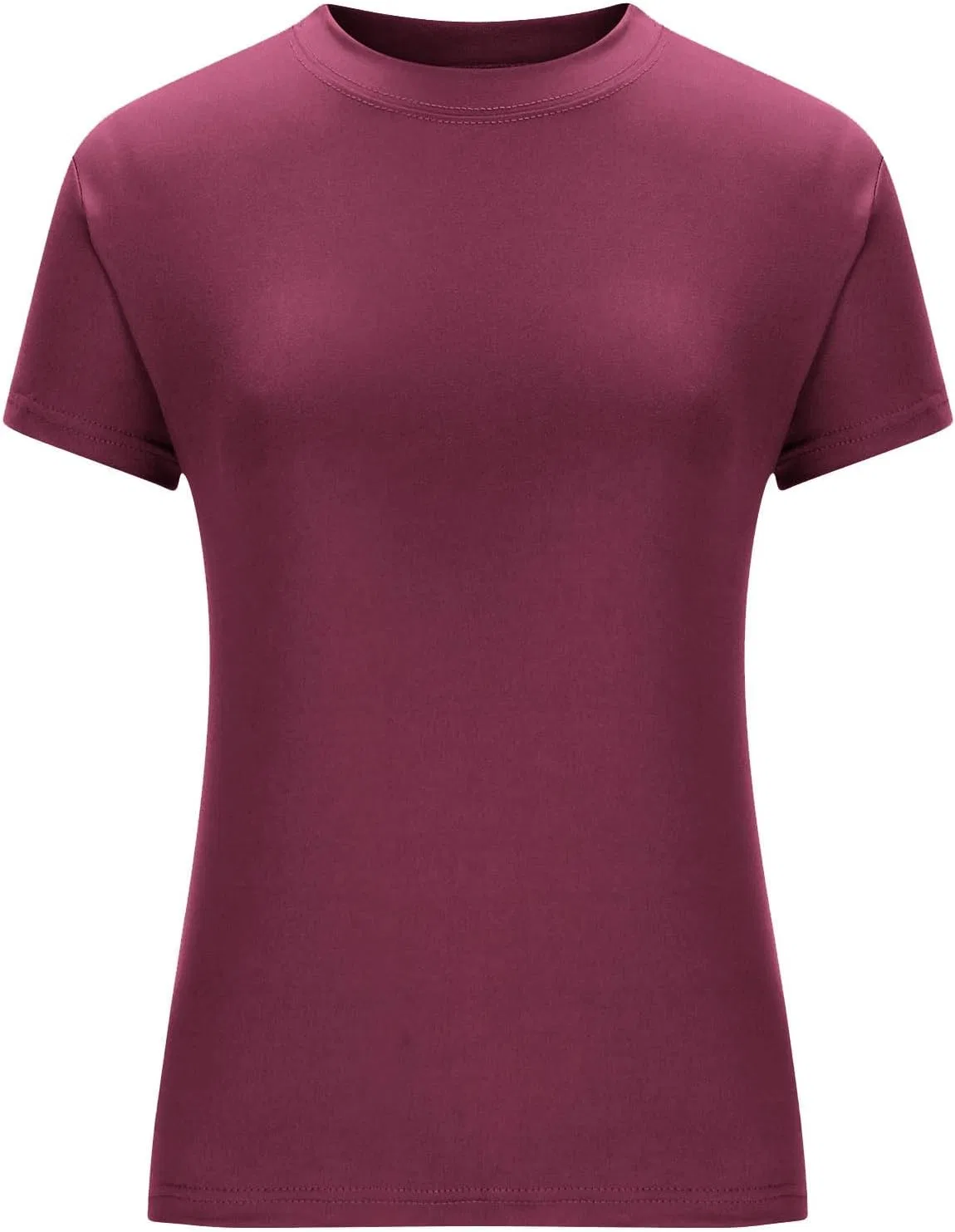 Женская футболка с коротким рукавом, облегающая, Generic, A03#wine — фото 4