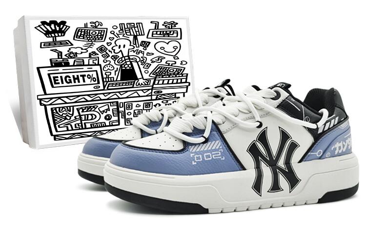 

Кроссовки MLB Chunky Liner Skateboarding Shoes Unisex Low-top White/blue, розовый