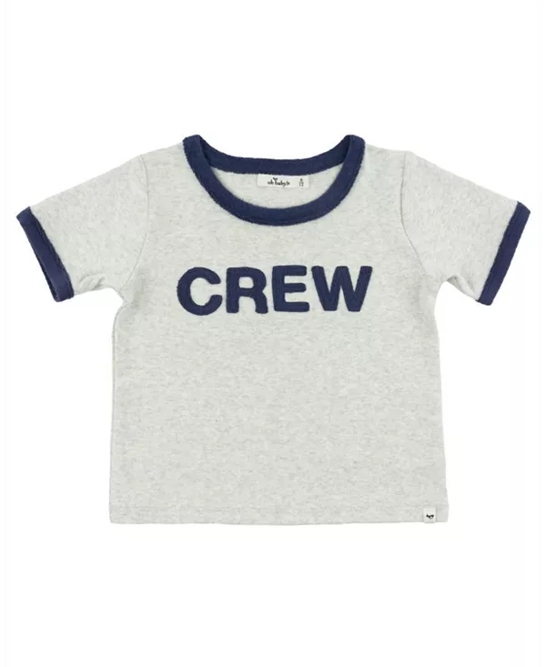 

Детская футболка с аппликацией и отделкой из фактурной ткани - для мальчиков Oh Baby!, серый