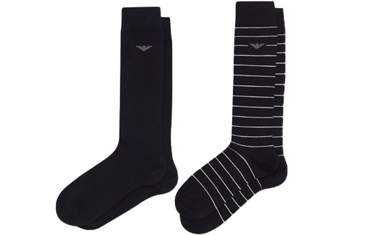 

Носки гольф мужские 2 пары EMPORIO ARMANI, 2 Pack (синий+синий Stripes)