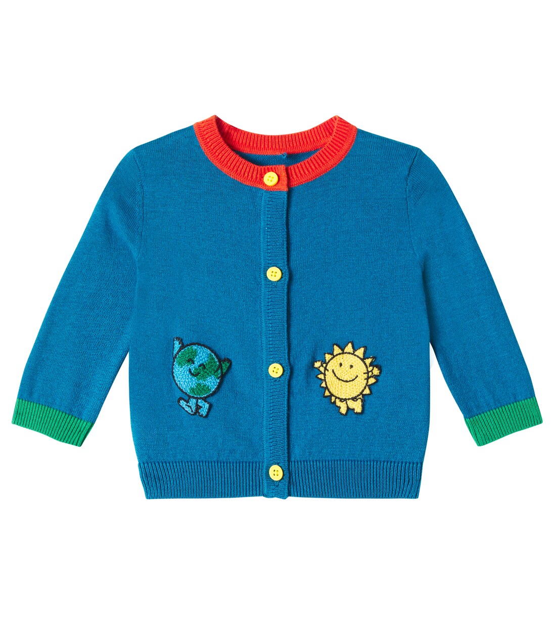 

Детский кардиган из хлопка и шерсти Stella McCartney Kids, Blu