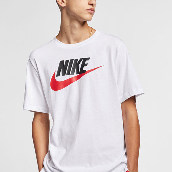 Футболка m nsw tee icon futura casual sports алфавит с принтом круглый вырез короткий рукав Nike, белый — фото 4