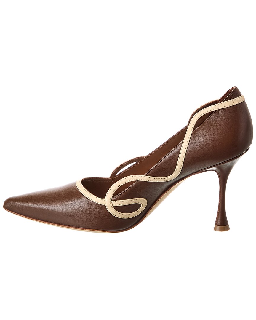 Манило Бланик Ансаки 90 Кожаные туфли-лодочки Manolo Blahnik, коричневый — фото 2