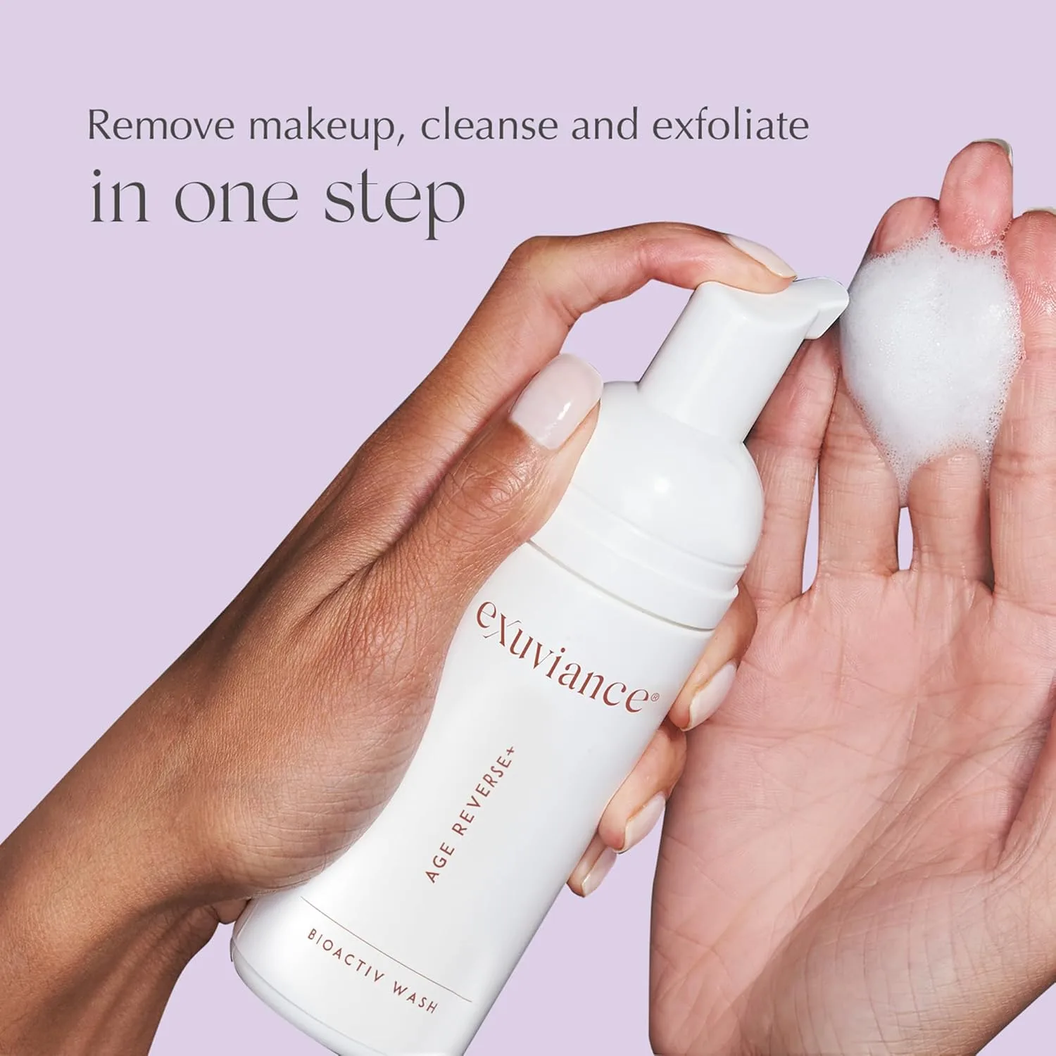 Средство для снятия макияжа Exuviance — AGE REVERSE BioActiv Пенящееся средство для умывания и снятия макияжа с PHA-кислотами и, 120 мл — фото 3