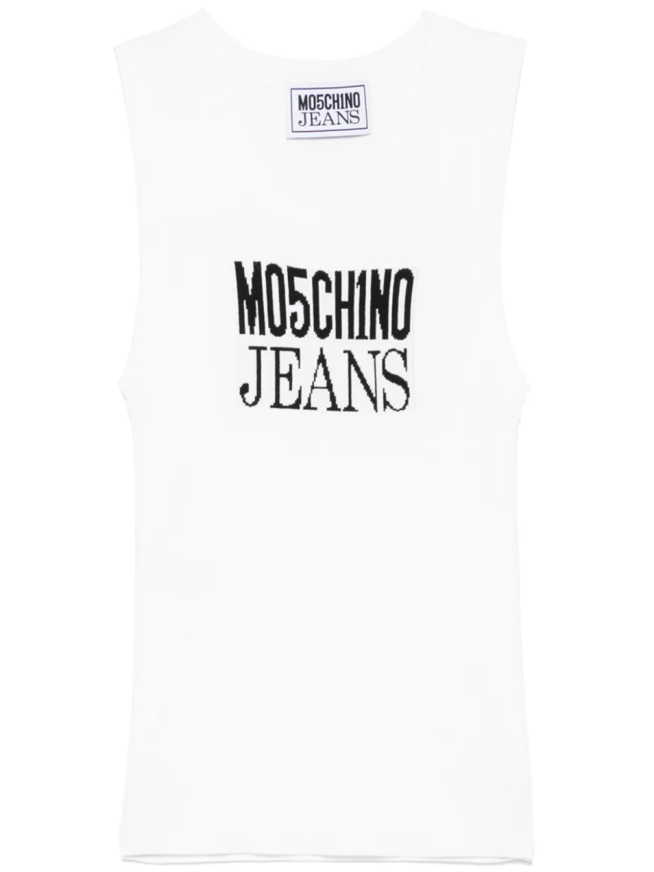 

Майка-бомбер с жаккардовым принтом и логотипом MOSCHINO JEANS, белый