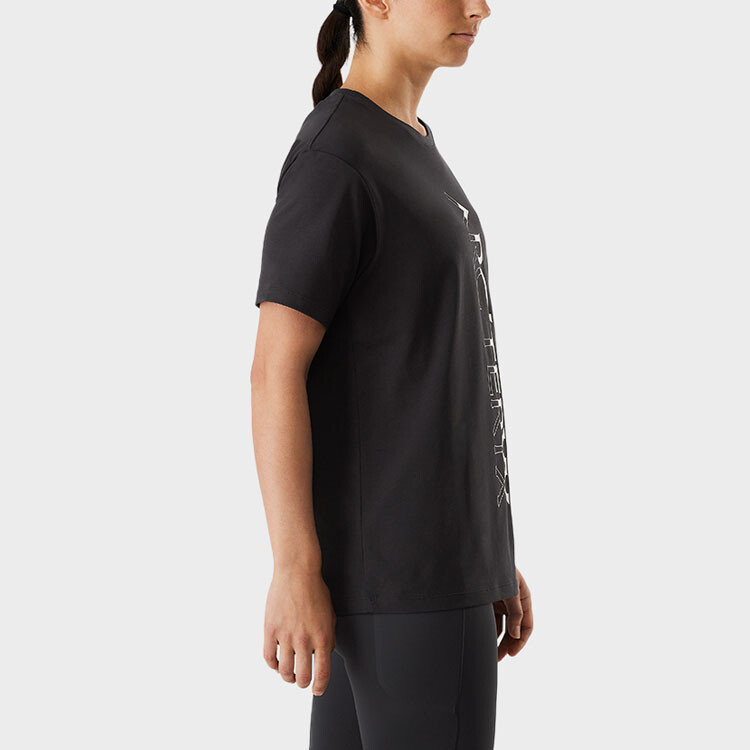 Футболка женская Arcteryx с двухцветным логотипом, черный — фото 4