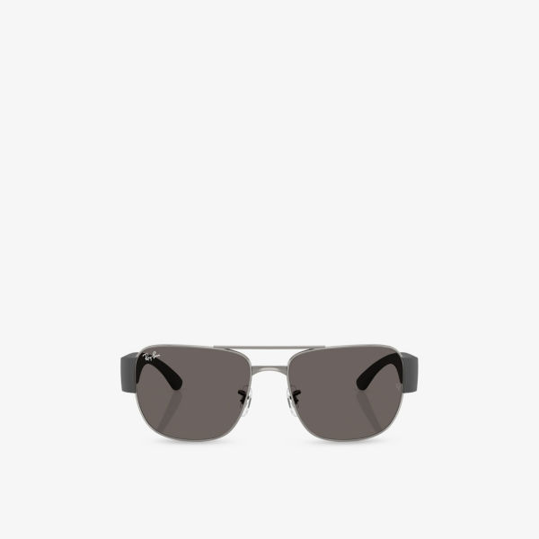 

Солнцезащитные очки Ray-Ban квадратные металлические, серебряный