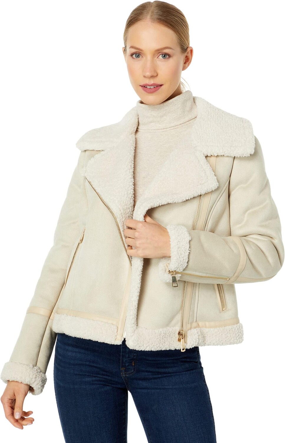 

Куртка Short Faux Shearling Calvin Klein, цвет Latte