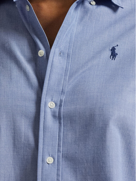 Рубашка облегающего кроя 211941509004 Polo Ralph Lauren, голубой — фото 4