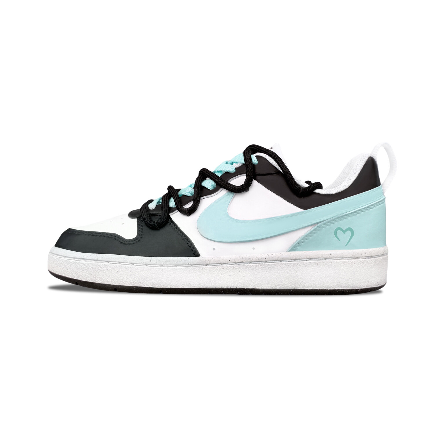 

Кроссовки Nike Court Borough Skateboarding Shoes Women's Low-top Cloud White/Core Black/Green Spark, зеленый