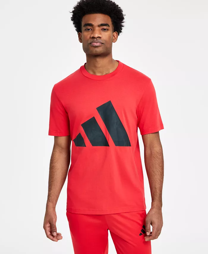 

Мужская хлопковая футболка с графическим принтом 3 Bar Logo adidas, красный
