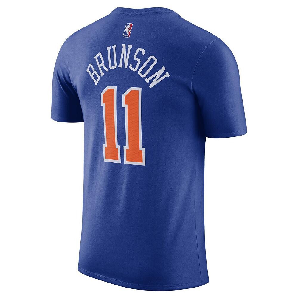 Мужская синяя футболка с именем и номером Nike Jalen Brunson New York Knicks Icon Edition, цвет Kni Blue — фото 4