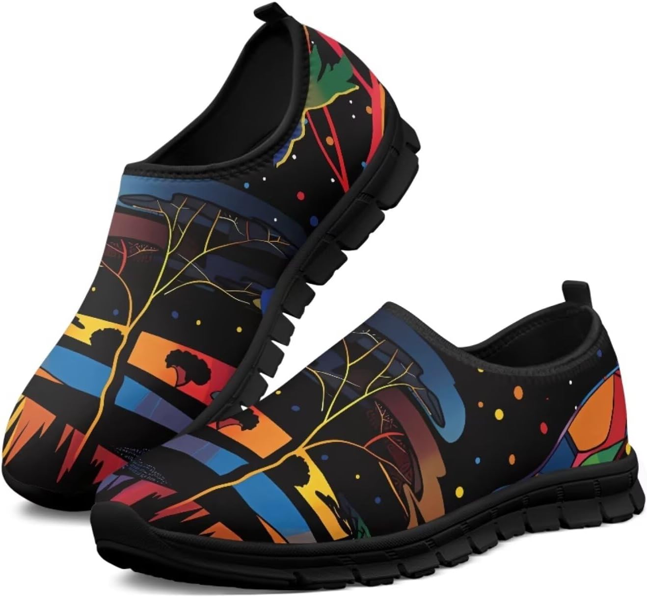 

Мужские слипоны Twousenru, удобные повседневные лоферы, широкие, с нескользящей подошвой, обувь для работы, домашние тапочки, легкие кроссовки для улицы, Abstract Night