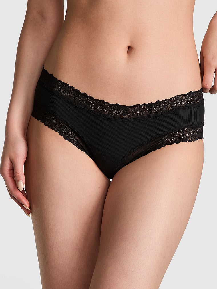 

Кружевные трусики Wink с дерзкой отделкой Pink, lace trim pure black