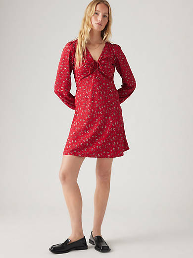 

Платье-мини с длинными рукавами Delray Levi's, цвет Queen B Floral Jester - Red
