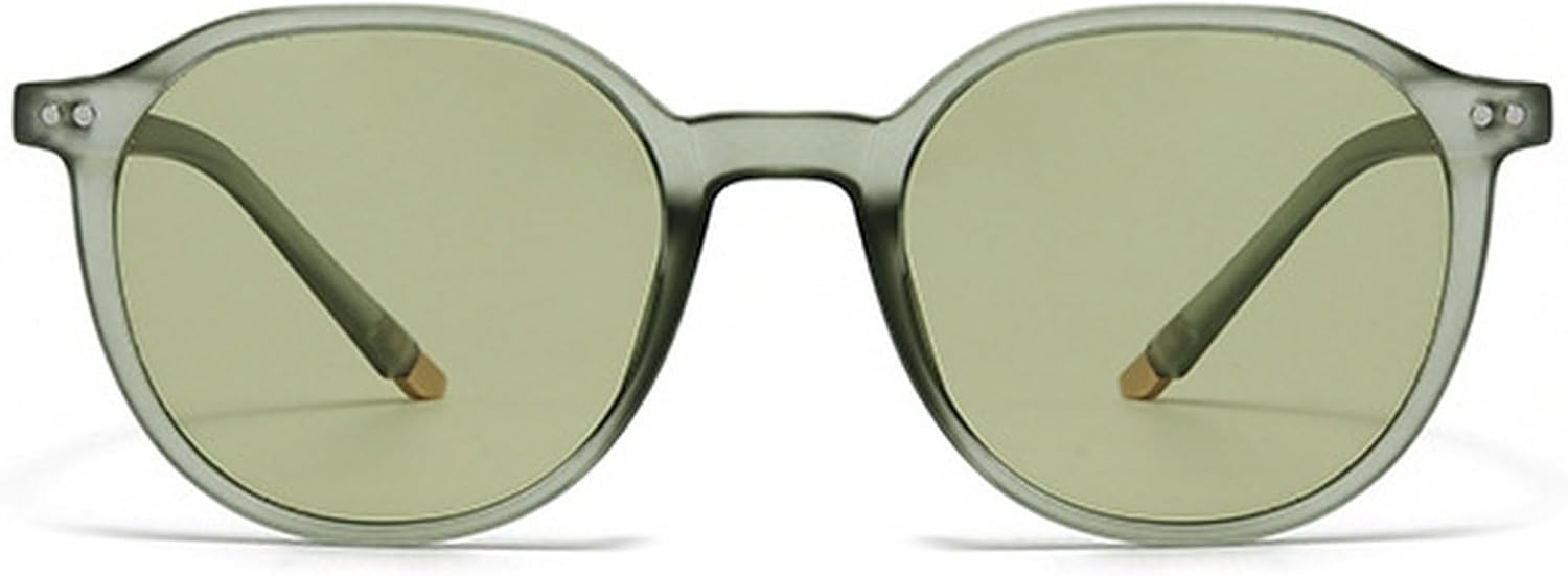 

Популярные модные круглые солнцезащитные очки для женщин, винтажные, с заклепками, панк, мужские, сине-зеленые, с УФ-защитой UV400, градиентные солнцезащитные очки mincl, Green