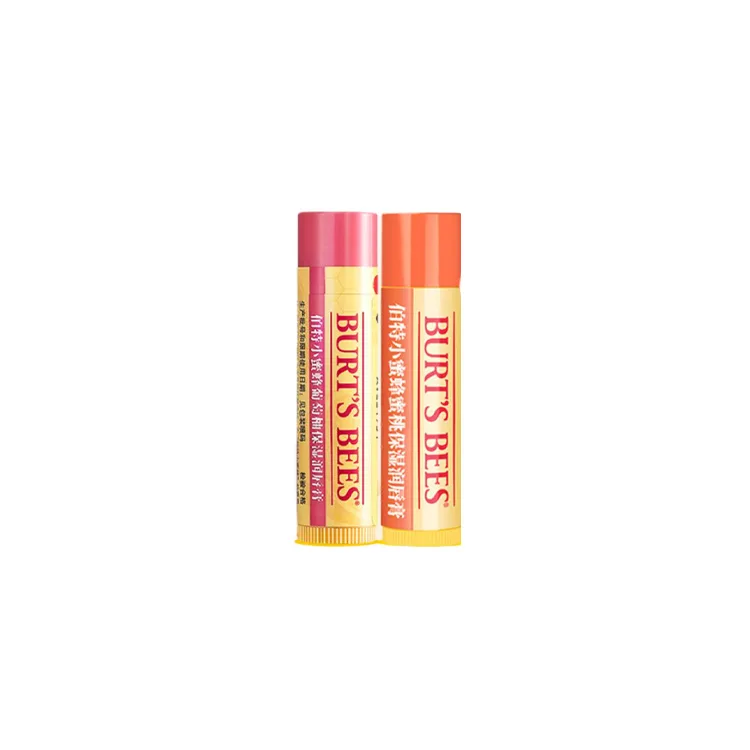 BURT'S BEES Бальзам для губ American Bert Bee Ace увлажняющий, предотвращает сухость и трещины, 4.25 г, Peach 4.25g+Grapefruit 4.25g