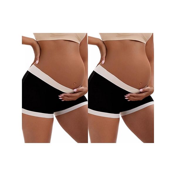 

2 упаковки женских низких трусиков-шорт для беременных под живот Inspire Chic, Black