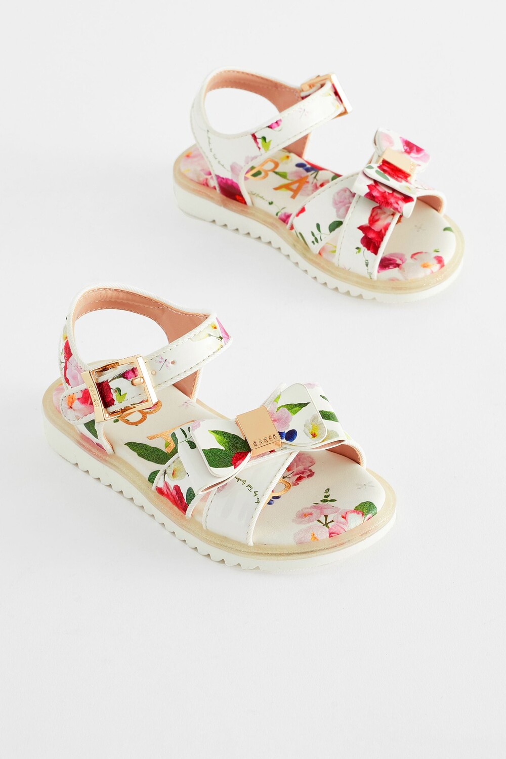

Розовые спортивные босоножки для девочек с бантом Baker By Ted Baker, белый