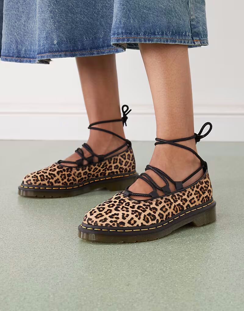 Туфли Dr Martens Elphie II со шнуровкой и анималистичным принтом — фото 4