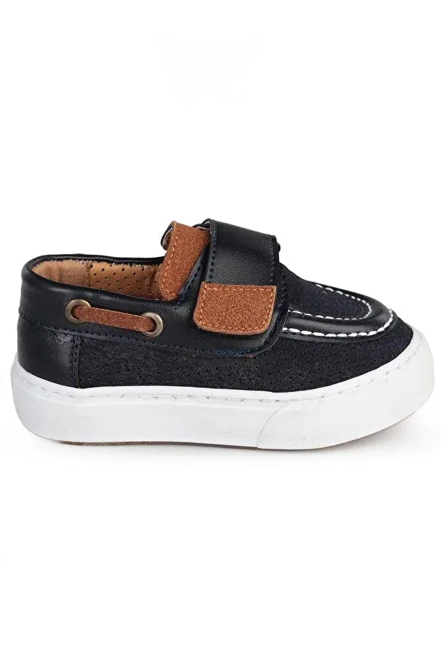 Детские повседневные туфли на плоском ходу с велькро Civil Boys, Navy Blue