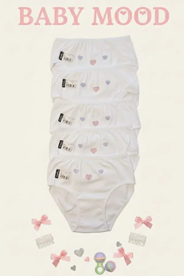 Детские трусы для девочек хлопковые 5 шт Tutku, White