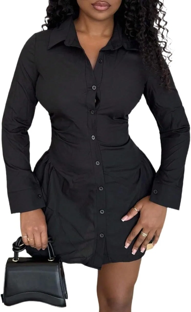 Женское платье с асимметричным вырезом Slimming Fit, Black