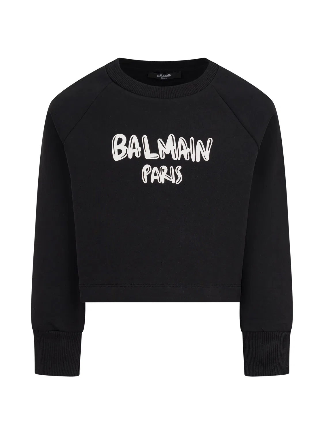 Balmain Укороченный свитшот с логотипом черный