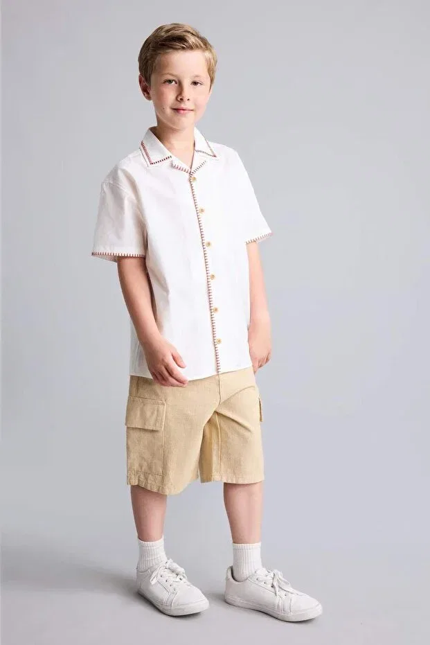 Детские шорты для мальчиков хлопковые Regular fit Defacto, Beige