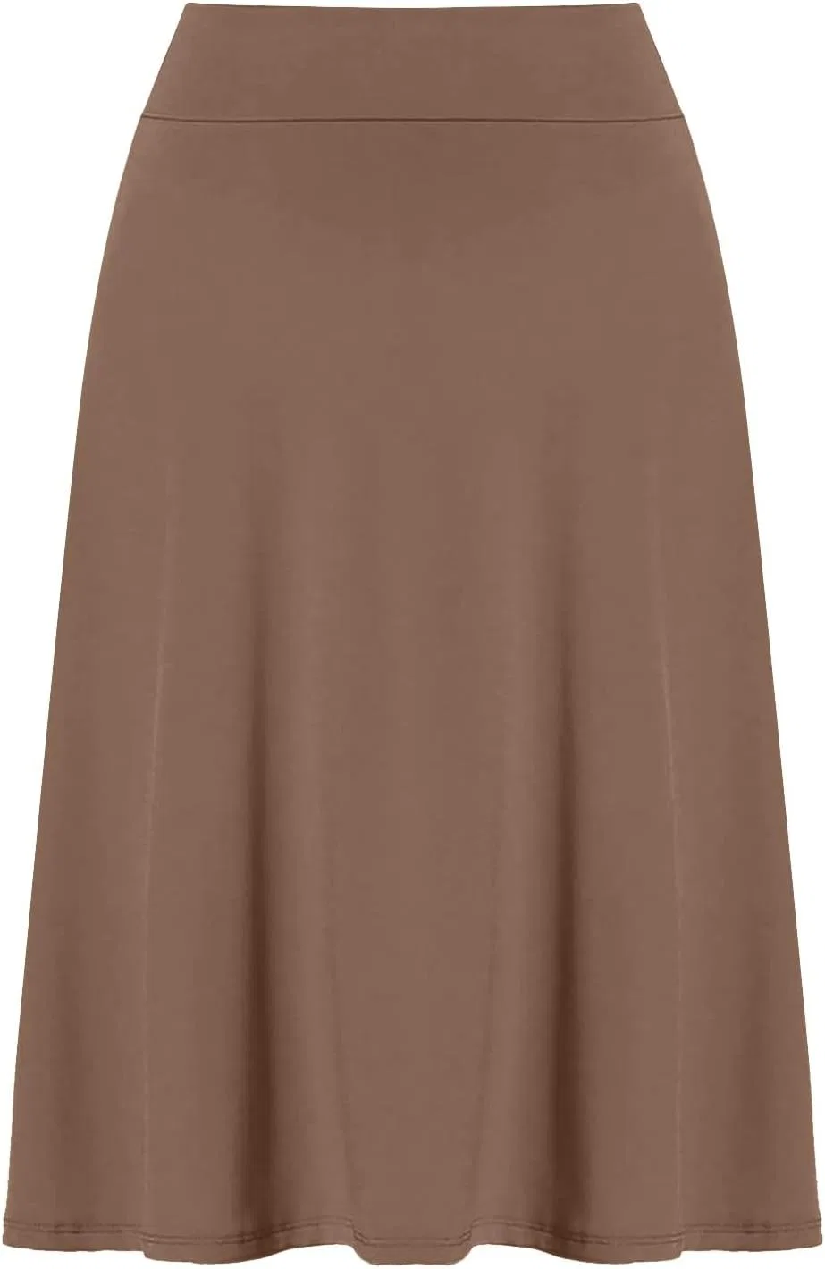 Женская A-силуэта юбка миди с высокой талией Flared Flowy, Beige — фото 4