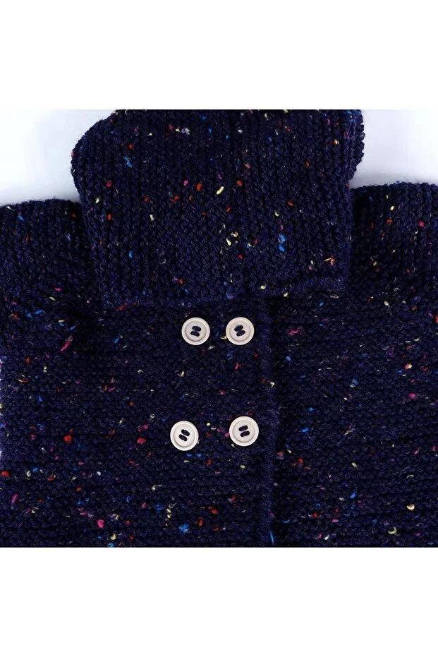 Детский кардиган для мальчиков с капюшоном Hand Knitted Hooded Navy Blue Boy Cardigan Evitle, Navy Blue — фото 4