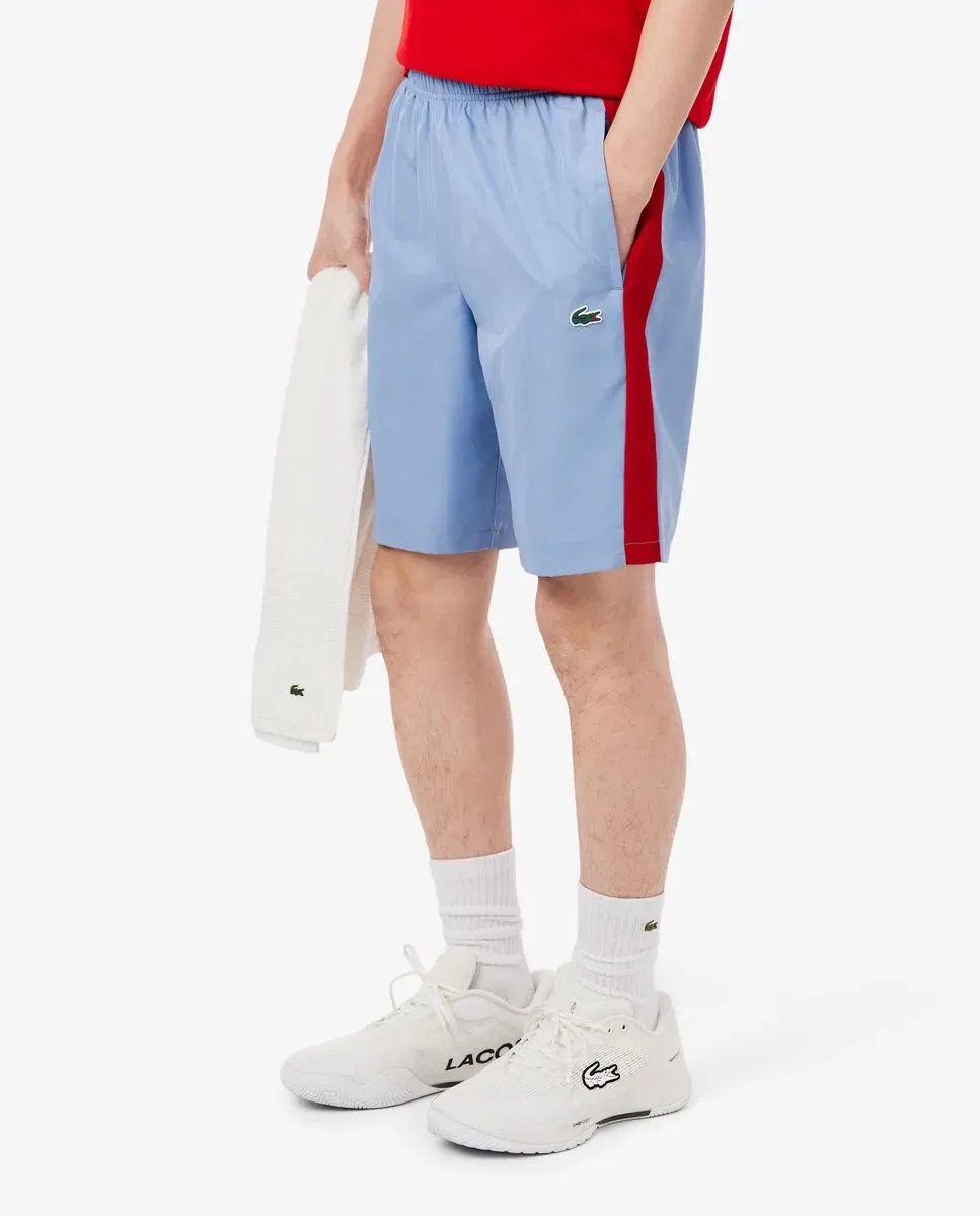 Мужские спортивные шорты с контрастной полосой Lacoste, Azul Claro — фото 3