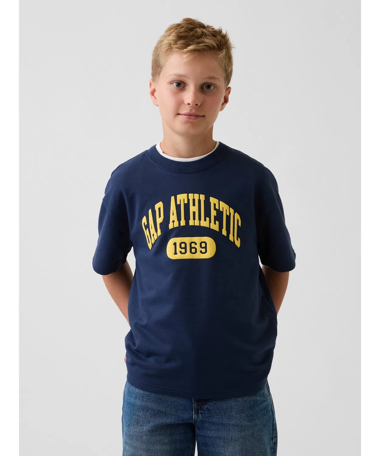 Детский свитшот с коротким рукавом Gap, Navy
