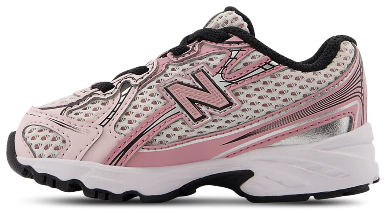 Кроссовки для девочек 740 New Balance, цвет Pink Taffy/Rose Sugar/Black — фото 2