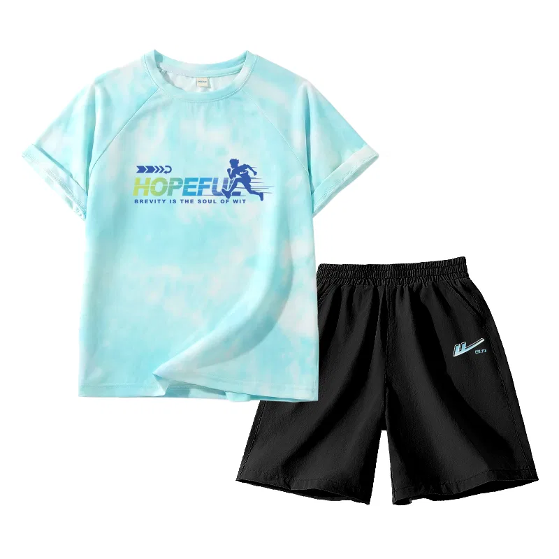 Детский спортивный костюм с градиентным принтом Casual Sportswear WARRIOR, Lake Blue/H Gradient Running-Black/H Gradient Blue K