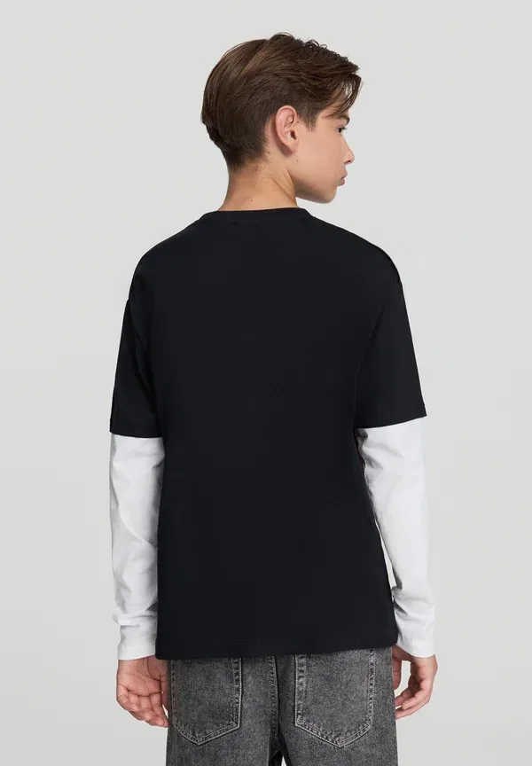 Топ с принтом Long sleeved top Terranova, черный — фото 3
