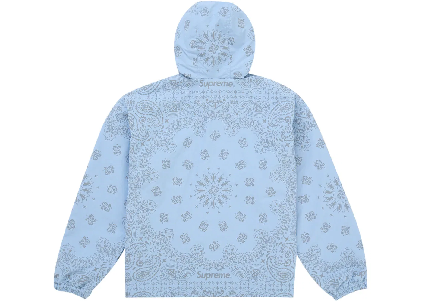 Мужской анорак с принтом банданы Supreme Reflective Bandana Anorak, цвет Light Blue — фото 2