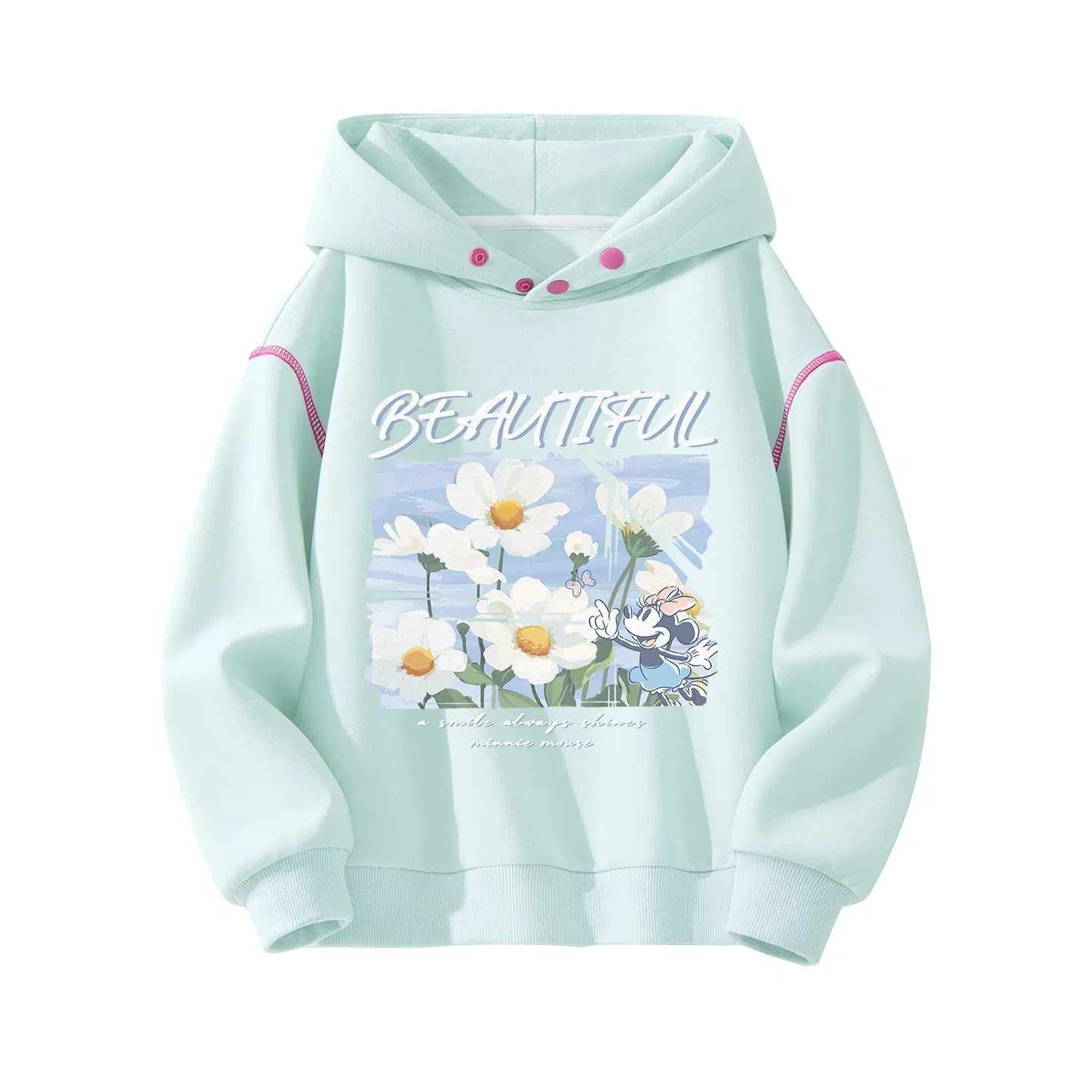 Детская толстовка с капюшоном с принтом Di Summer Flower Clearwater Blue Disney
