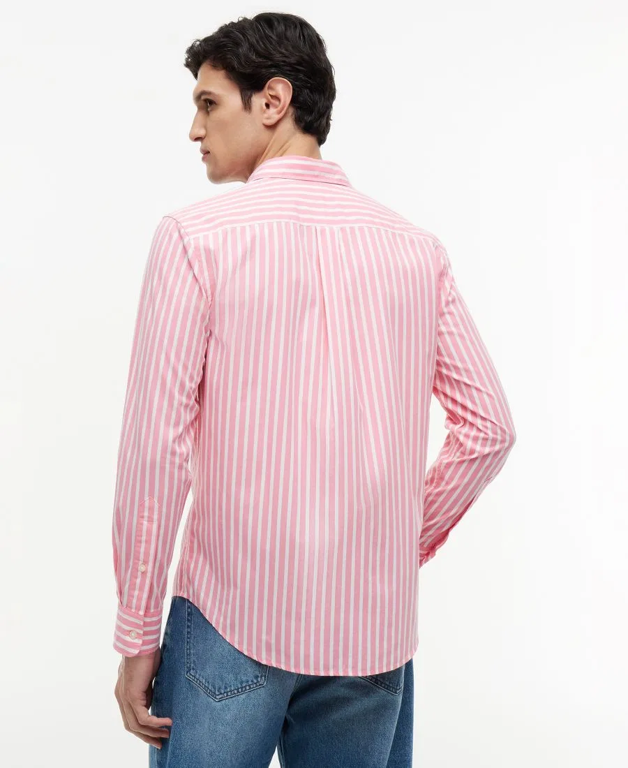 Рубашка с длинным рукавом Regular Fit Flex Poplin Stripe Tommy Hilfiger, Pink Stripe — фото 4