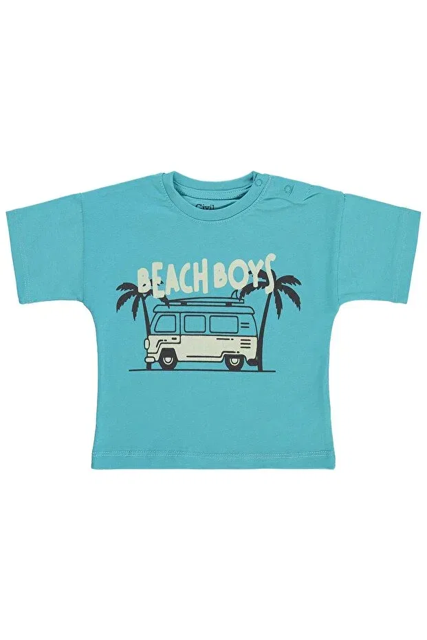 Детская футболка для мальчиков с принтом Beach Boys Printed T-Shirt Civil Baby, Oil