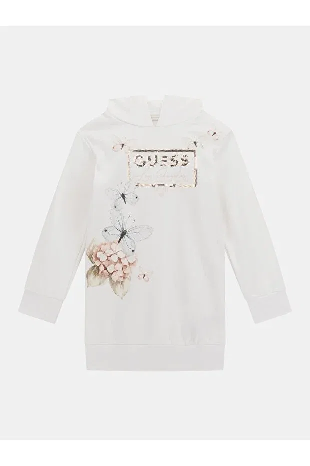 Детское худи для девочек хлопковое Guess, White — фото 2
