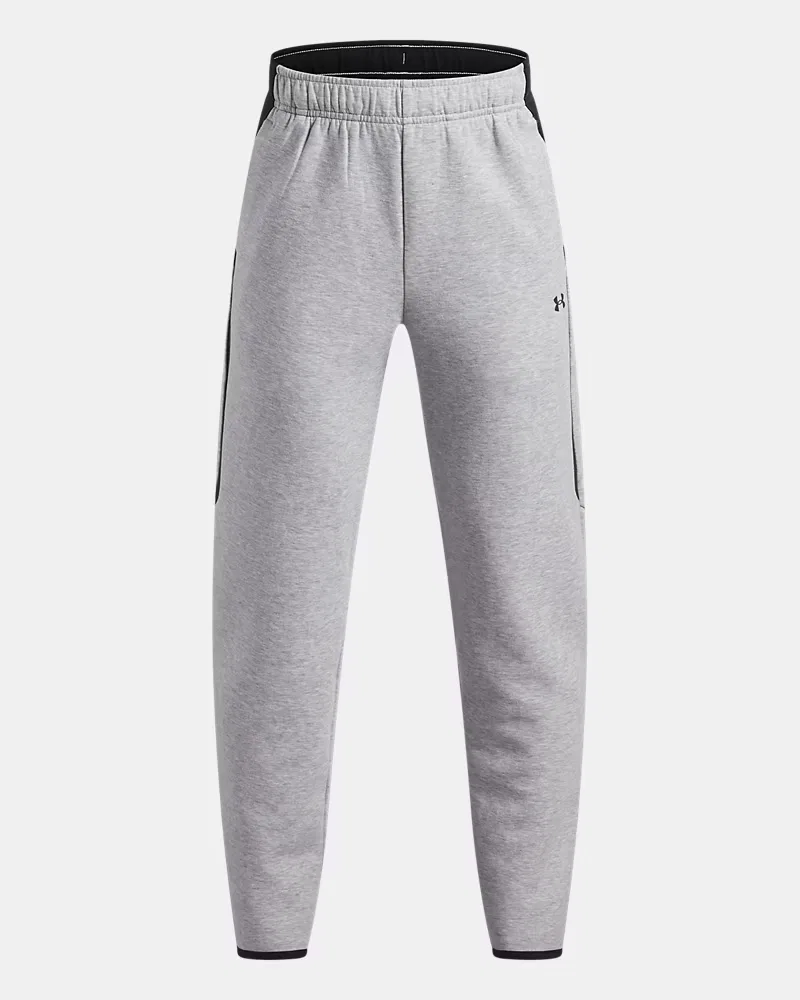 Детские джоггеры для мальчиков 63,5 см из мягкого двойного трикотажа UA Unstoppable Fleece UnderArmour, Mod Gray Light Heather/Black
