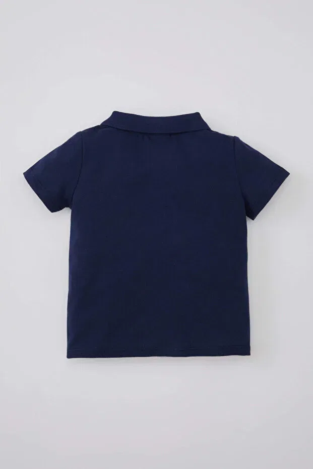 Детская футболка для мальчиков с коротким рукавом Defacto, Navy Blue — фото 3