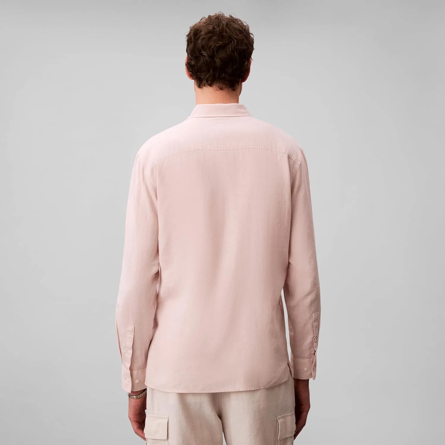 Мужская рубашка из льна Calvin Klein, Prairie Peach — фото 4