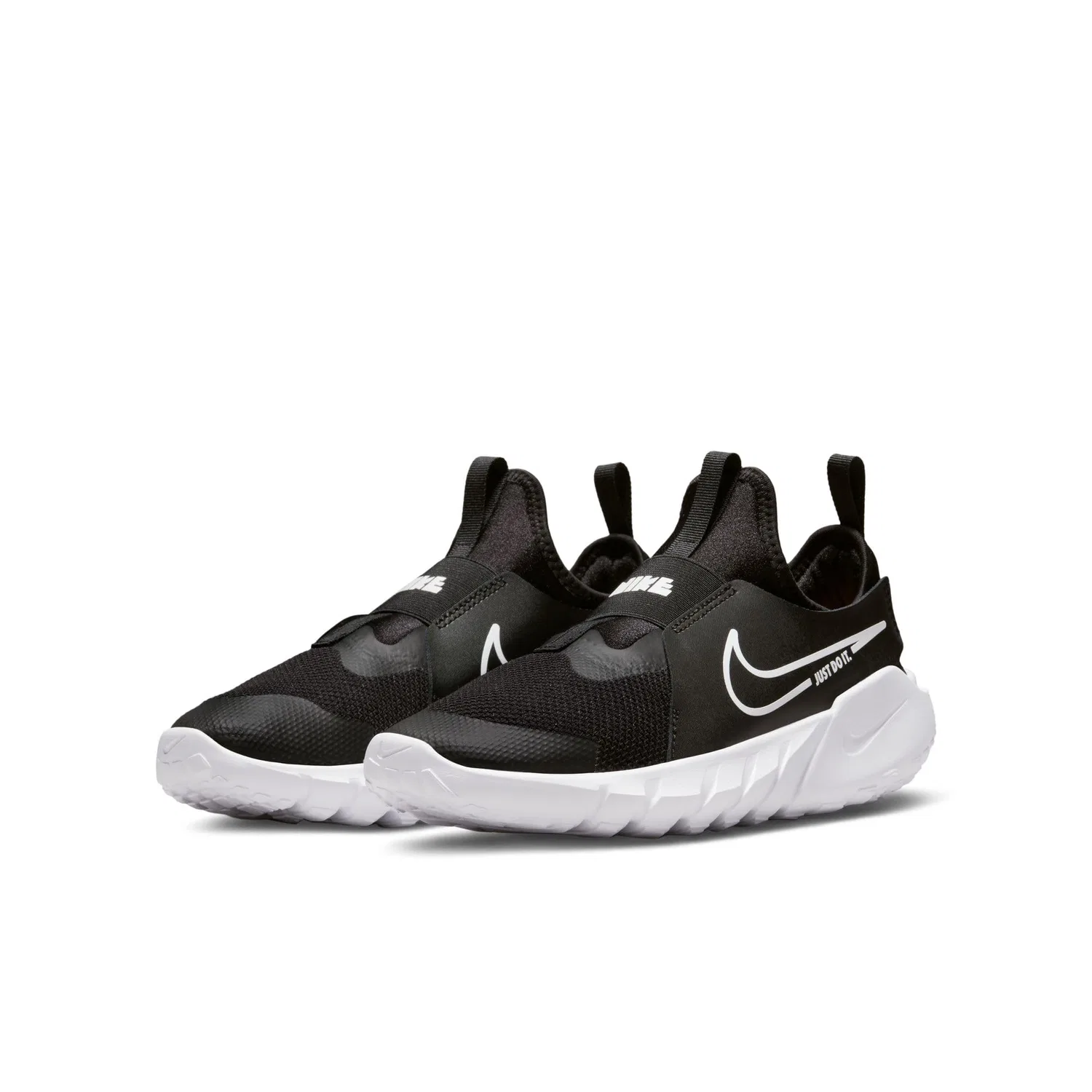 Детские кроссовки для мальчиков и девочек с принтом Flex Runner NIKE, Black White Photo Blue University Gold — фото 2