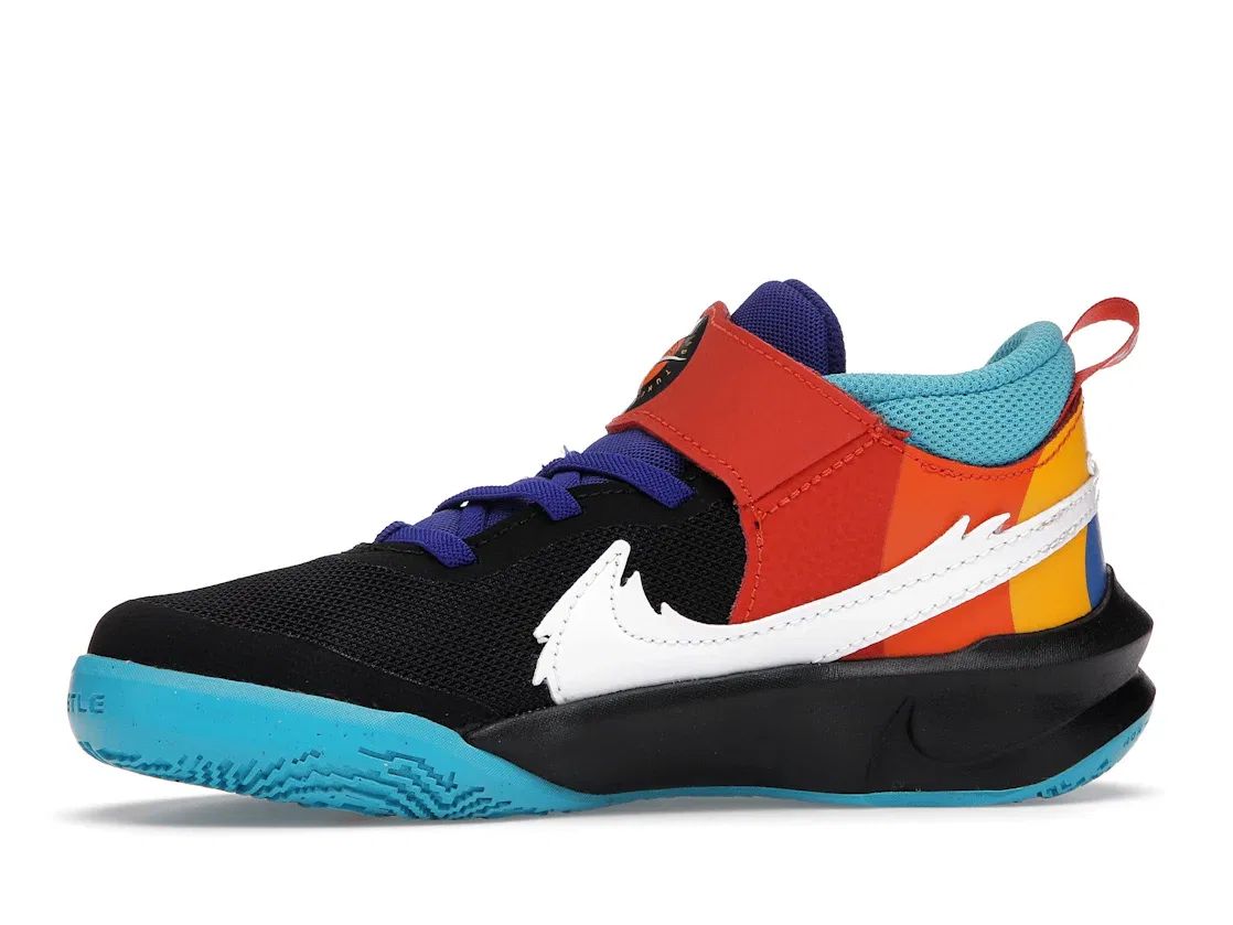 Детские кроссовки с длинным шнурком Nike Team Hustle D 10 SE Nike, Черный/Hyper Royal-Оранжевый-Белый — фото 3