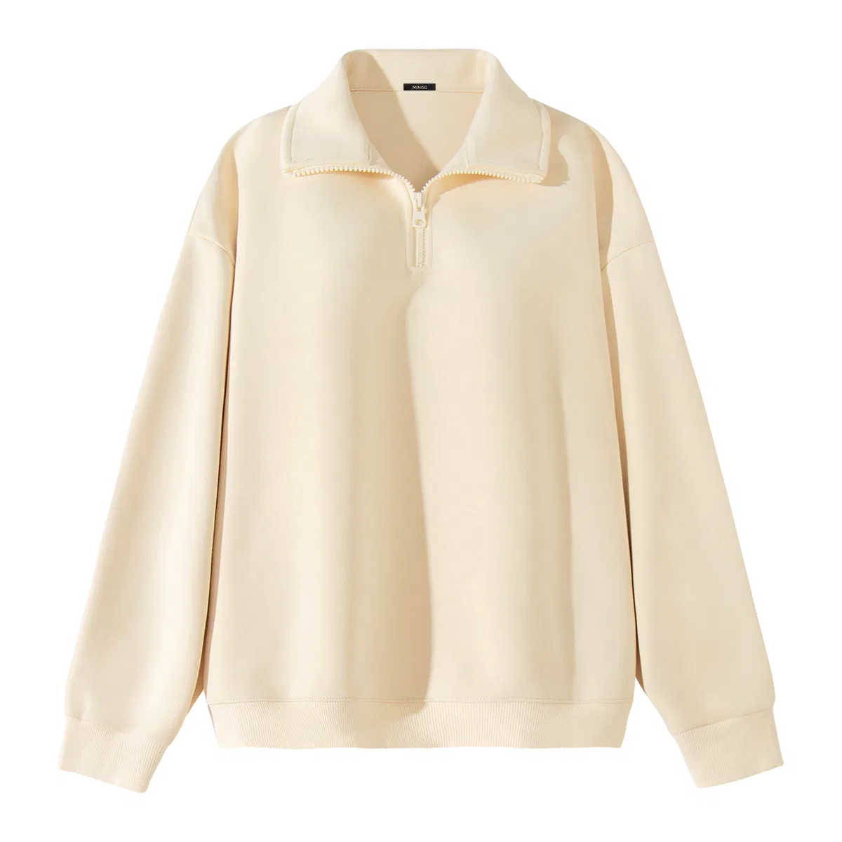 Детское свитшот с высоким воротником утепленный MINISO, Heather Gray — фото 3