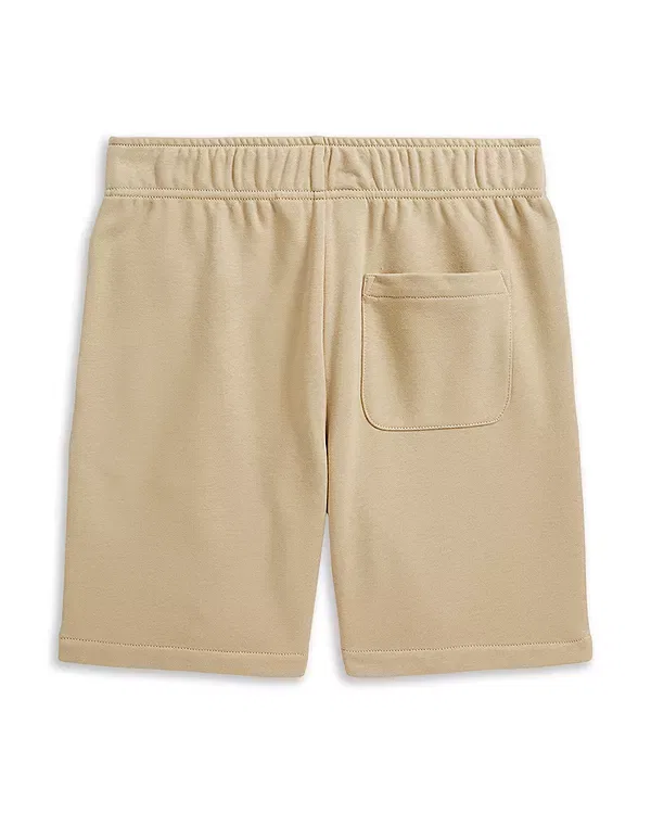 Детские шорты для мальчиков с логотипом Madras Logo French Terry Shorts Ralph Lauren, кремовый — фото 3