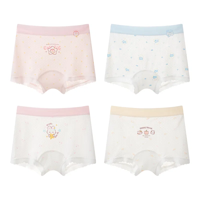 Детское белье хлопковое 4 предмета Red bean, Pink Blue Pink Yellow