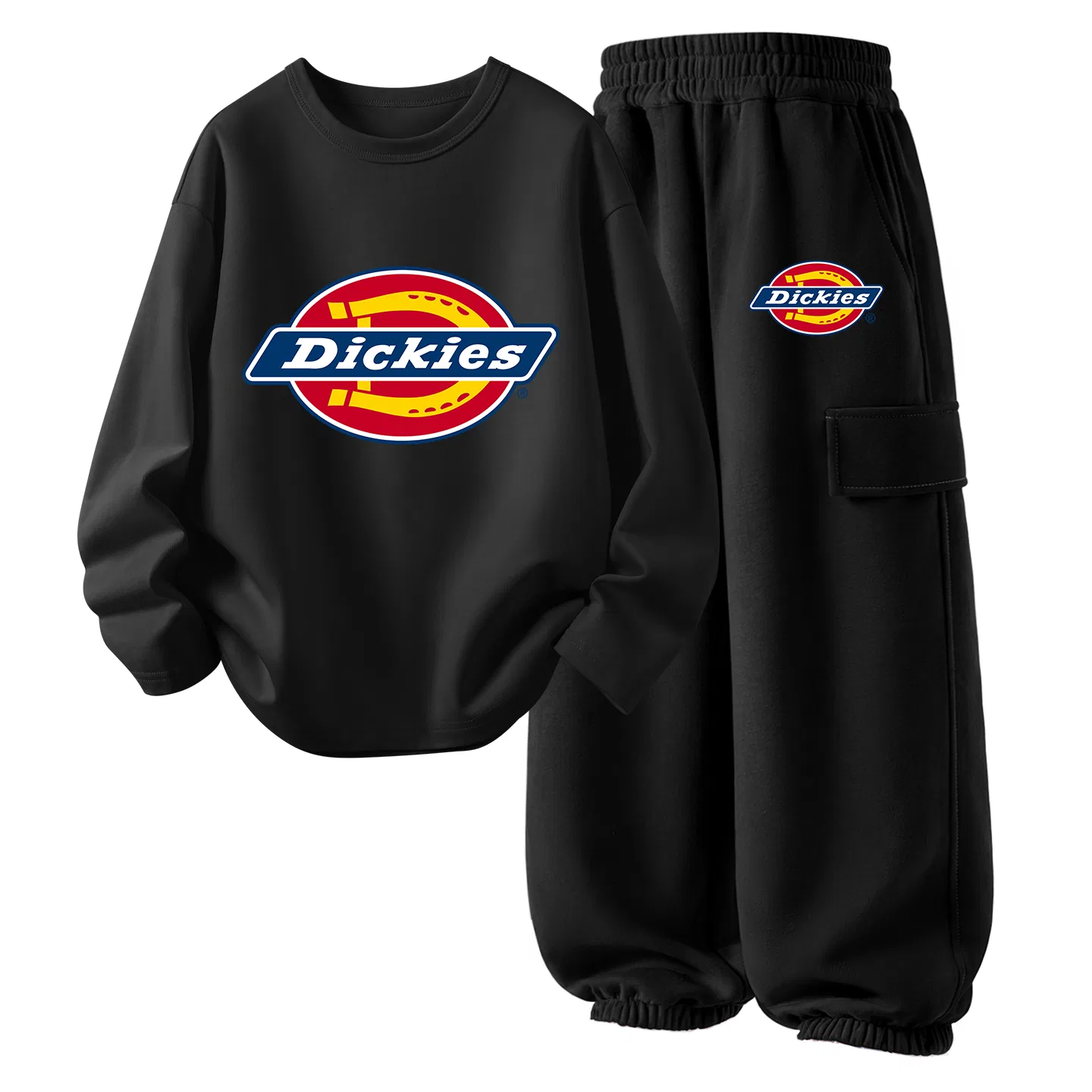 Детский спортивный костюм с круглым вырезом, модель Standard Thickened, Dickies, Black
